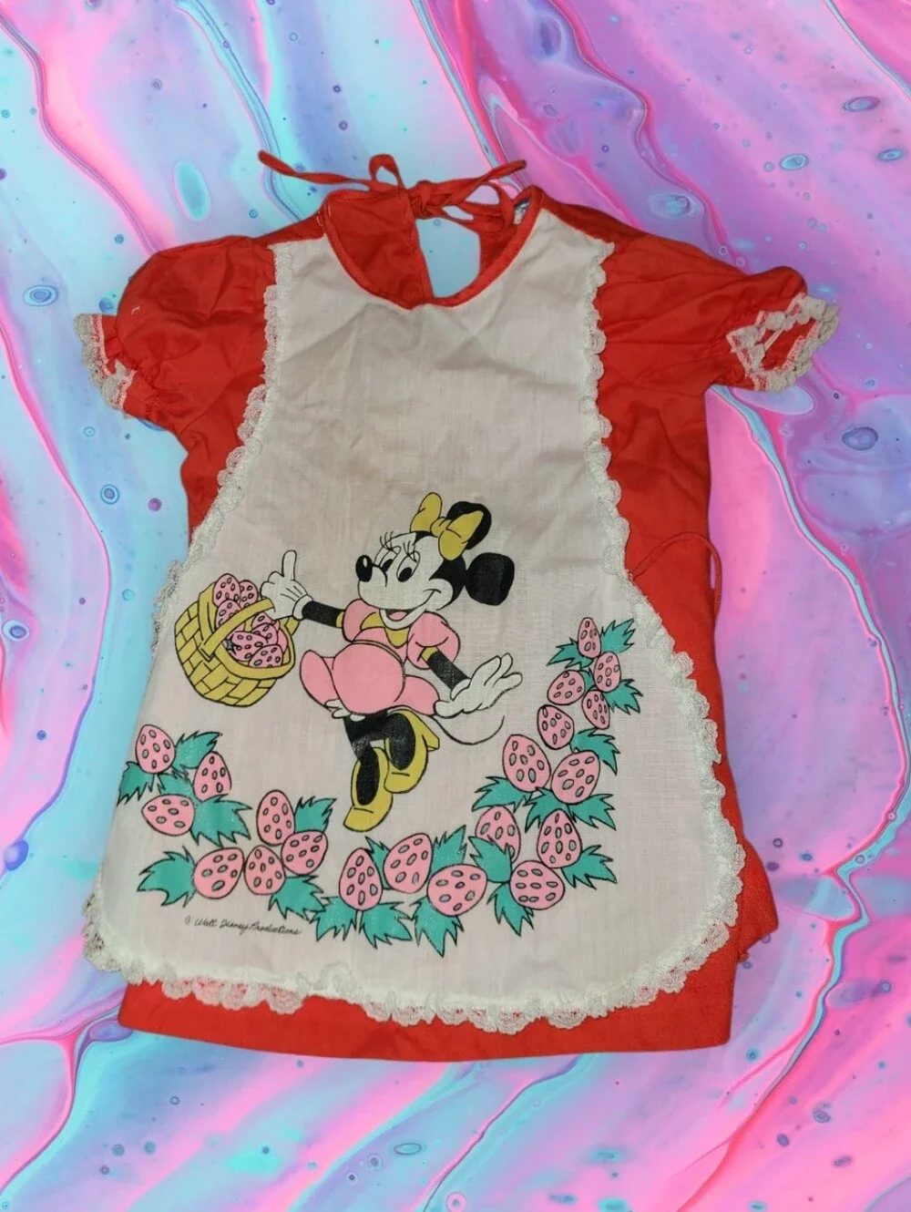 Vintage Disney Minnie Mouse dress w/attached apron
